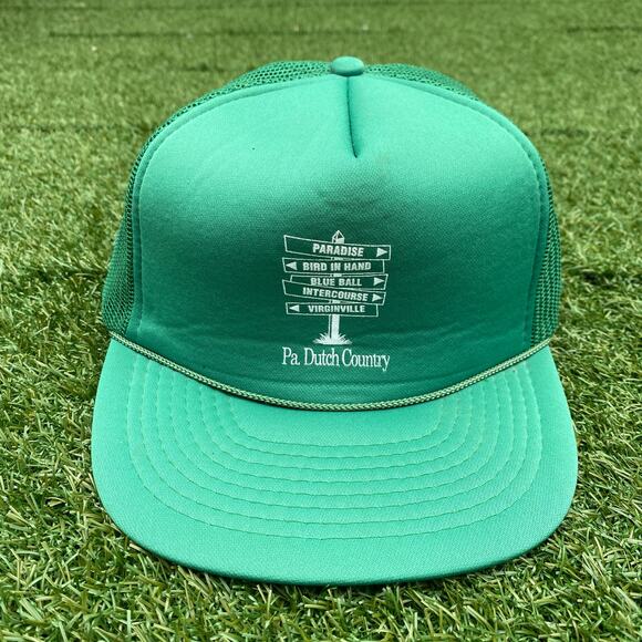 PA Dutch Country 1990's Vintage Trucker Snapback Hat - Picture 1 of 4